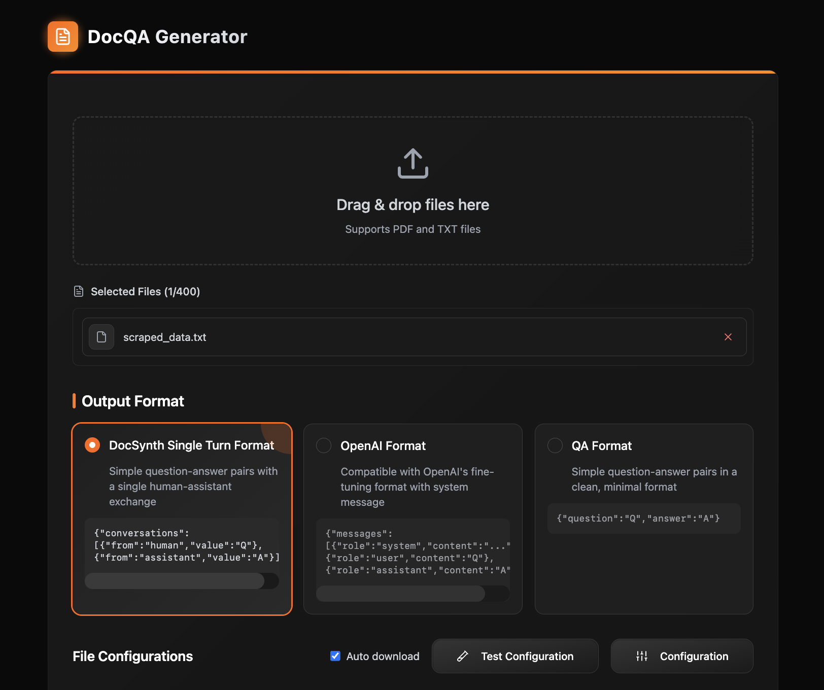 DocQA Generator Overview