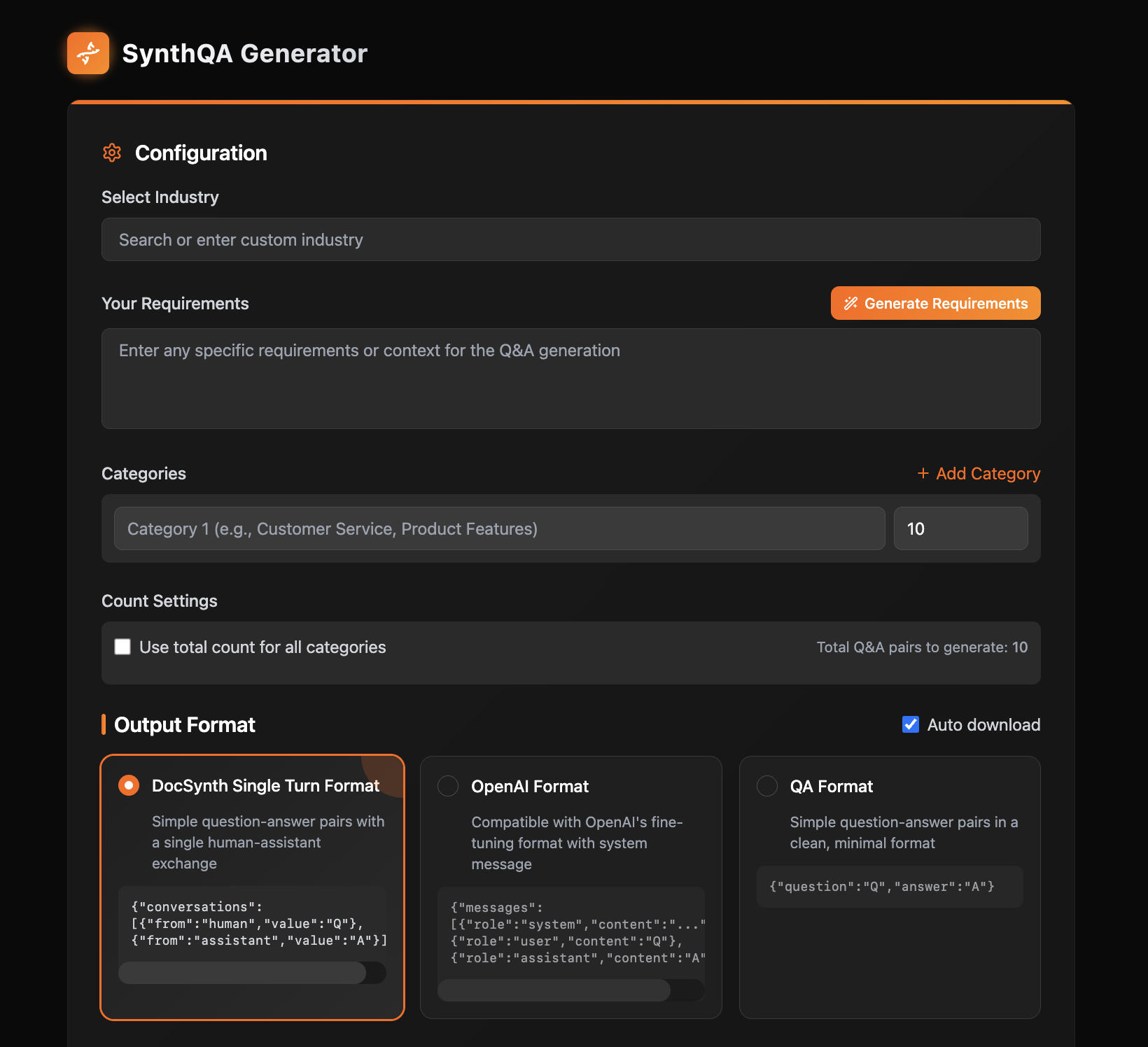 SynthQA Generator Overview